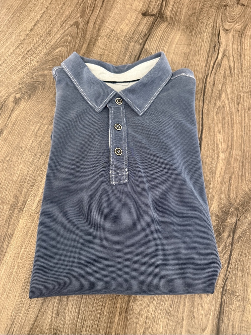 Tommy Bahamas XL-Tencel/Modal Blend Short Sleeve Polo Shirt in faded indigo blue